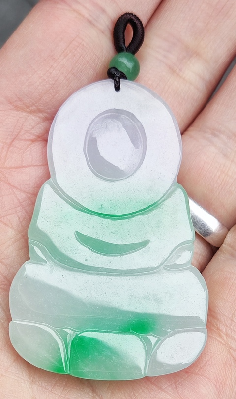 古玩玉器天然翡翠觀音題材掛件拍賣,當前價格1288元