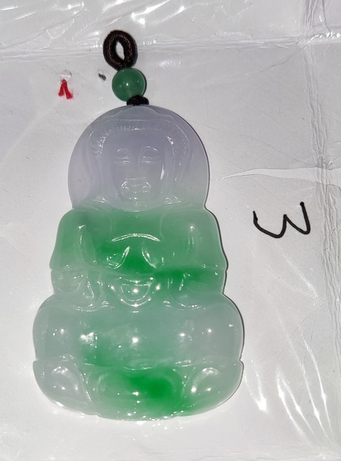 古玩玉器天然翡翠觀音題材掛件拍賣,當前價格1288元