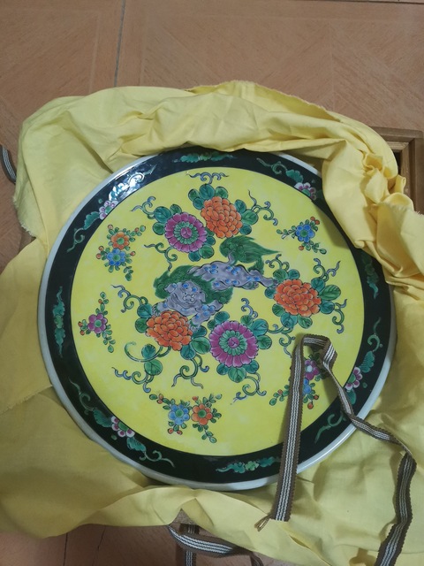 古玩陶瓷花間獅子紋盤拍賣，當前價格1800元