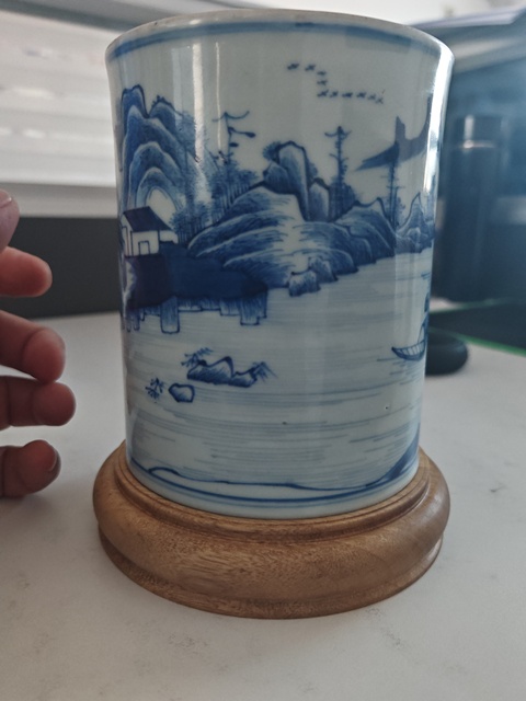 古玩陶瓷青花筆筒拍賣，當前價格15000元