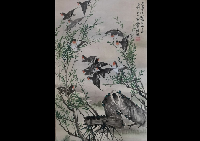 古玩字畫平臺已保真已故西泠印社顧問吳昌碩大師弟子浙江名家俞飛庵花鳥拍賣,當前價格12000元