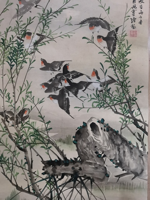 古玩字畫平臺已保真已故西泠印社顧問吳昌碩大師弟子浙江名家俞飛庵花鳥拍賣,當前價格12000元