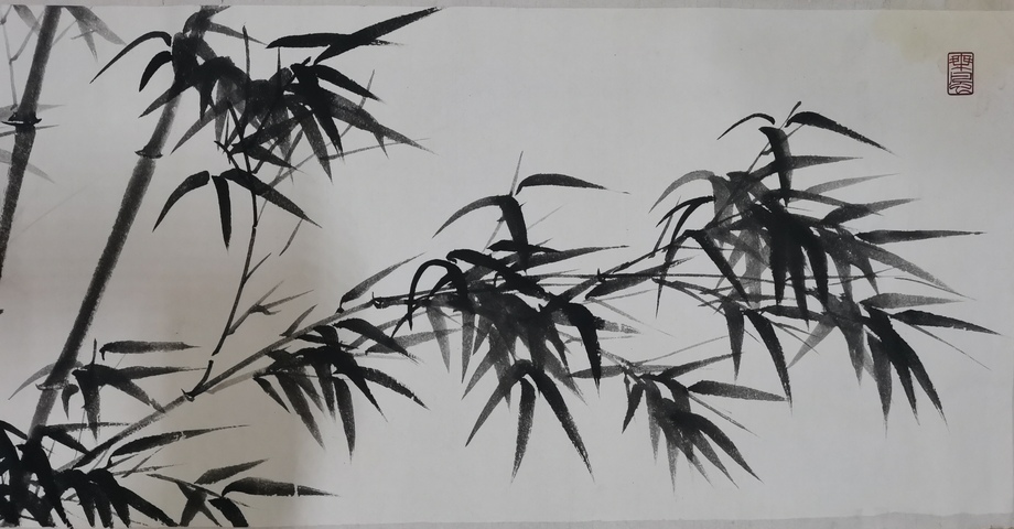 古玩字畫已故中國美術學院教授老中美協會員盧坤峰寫意墨竹拍賣,當前價格8000元