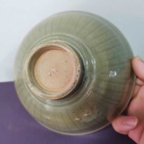 古玩陶瓷宋代龍泉青瓷刻花碗拍賣，當前價格6600元