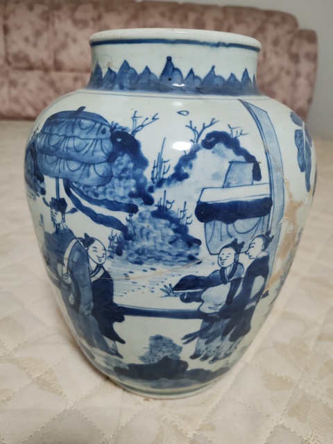 古玩陶瓷青花人物故事紋將軍罐拍賣，當前價格30000元