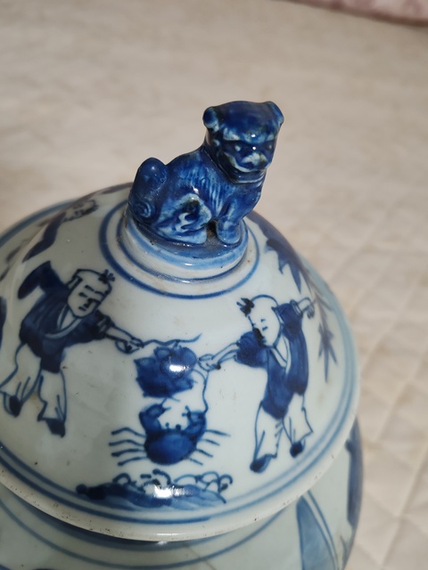 古玩陶瓷青花人物故事紋將軍罐拍賣，當前價格30000元
