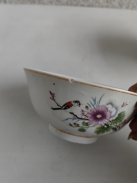 古玩陶瓷粉彩花鳥紋碗拍賣,當前價格260元