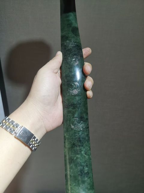 古玩玉器和田碧玉如意拍賣，當前價格50000元