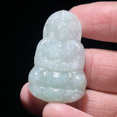 古玩玉器精品翡翠觀音掛件拍賣，當(dāng)前價(jià)格880元