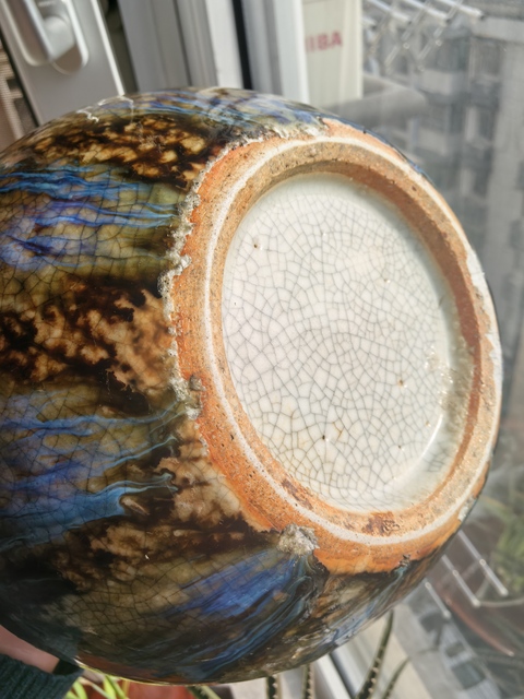 古玩陶瓷乾隆窯變釉半截天球瓶拍賣,當前價格3800元