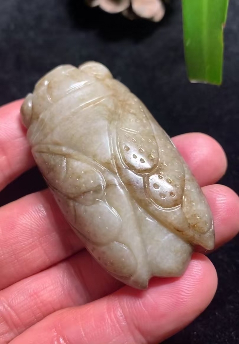 古玩玉器(一口價放漏)有年份的和田玉蟬拍賣,當前價格2800元