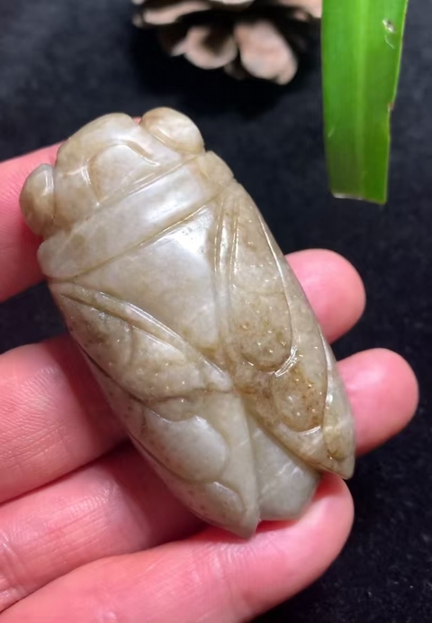 古玩玉器(一口價放漏)有年份的和田玉蟬拍賣,當前價格2800元