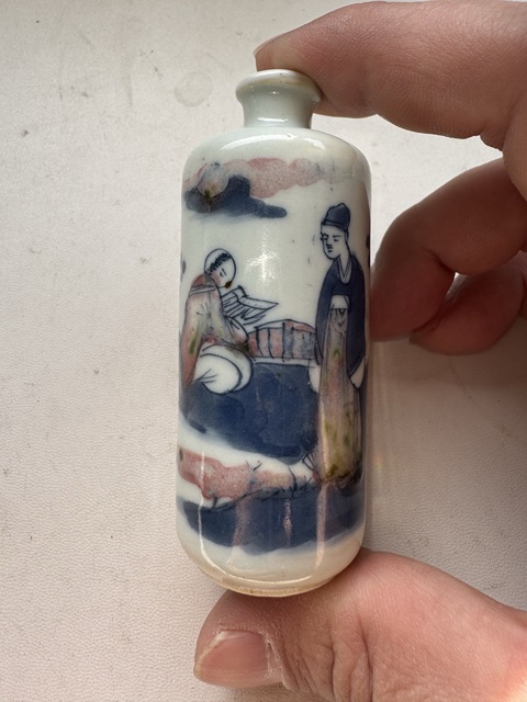 古玩陶瓷青花釉里紅人物故事紋鼻煙壺拍賣，當前價格7500元