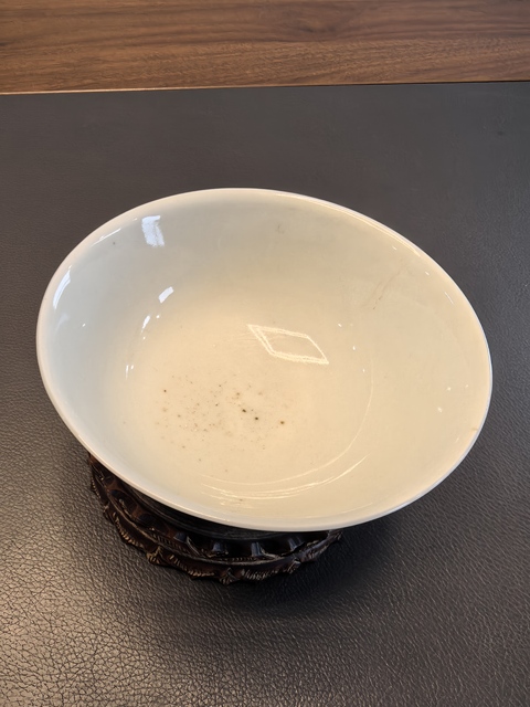 古玩陶瓷民國江西名瓷款青花趕珠龍紋茶碗拍賣，當前價格750元