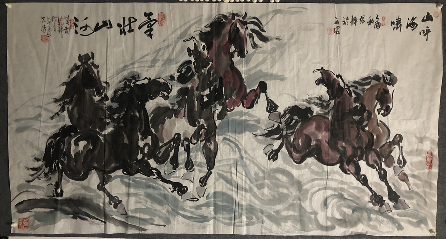 古玩字畫已故名家周仁輝,張靜合作精品拍賣,當前價格588元