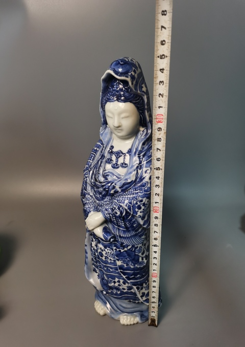 古玩陶瓷民國解放初青花觀音造像拍賣，當(dāng)前價格2660元