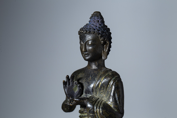 古玩銅器清晚·銅釋迦牟尼說法像拍賣，當前價格22000元