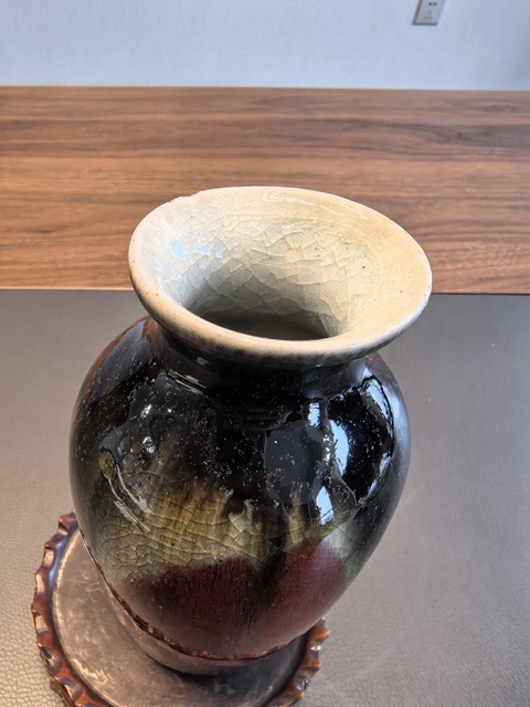 古玩陶瓷三陽開泰品種撇口瓶拍賣，當前價格1100元