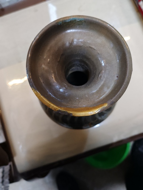 古玩陶瓷明代青花盤口瓶拍賣,當前價格5850元