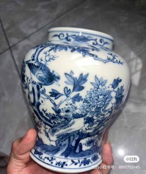 古玩陶瓷花鳥紋罐拍賣,當(dāng)前價格900元