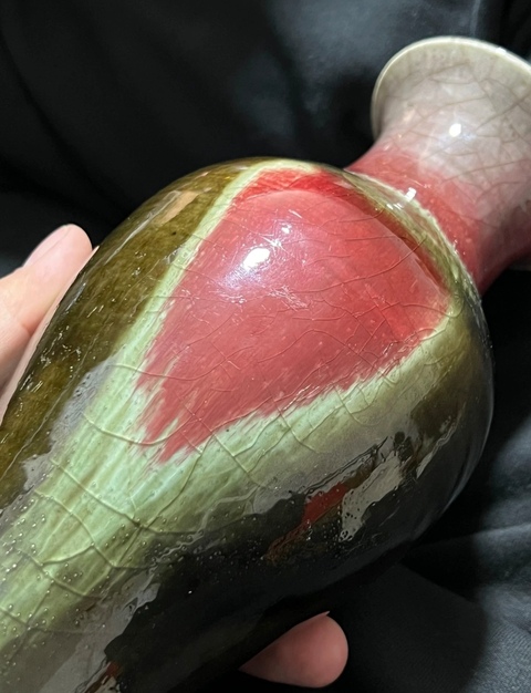 古玩陶瓷清晚期三羊開(kāi)泰觀音瓶拍賣(mài),當(dāng)前價(jià)格1850元