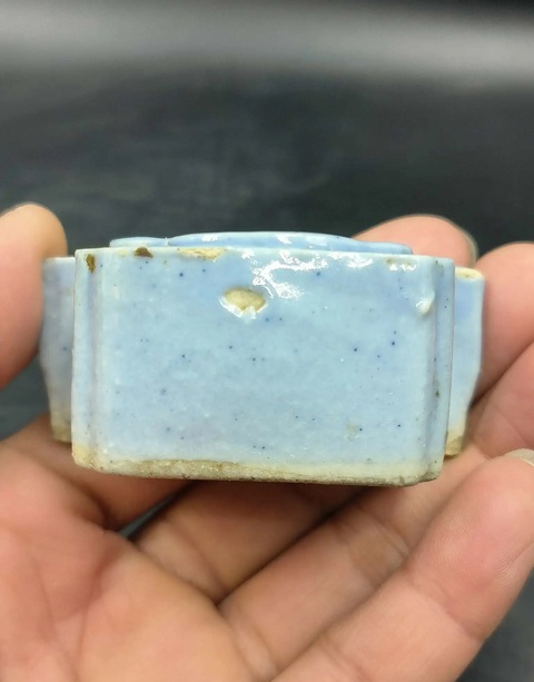 古玩陶瓷天藍釉鳥食罐拍賣，當前價格588元