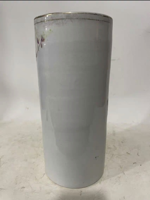 古玩陶瓷淺絳彩花鳥紋帽筒拍賣,當前價格1500元