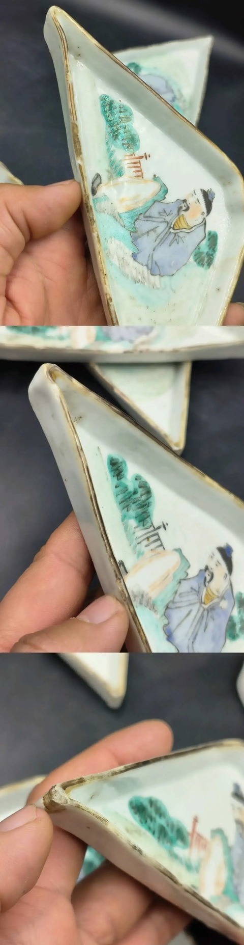 古玩陶瓷淺絳彩人物紋攢盤拍賣，當前價格1699元