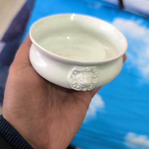 古玩陶瓷德化窯白釉雙耳爐拍賣,當前價格1200元