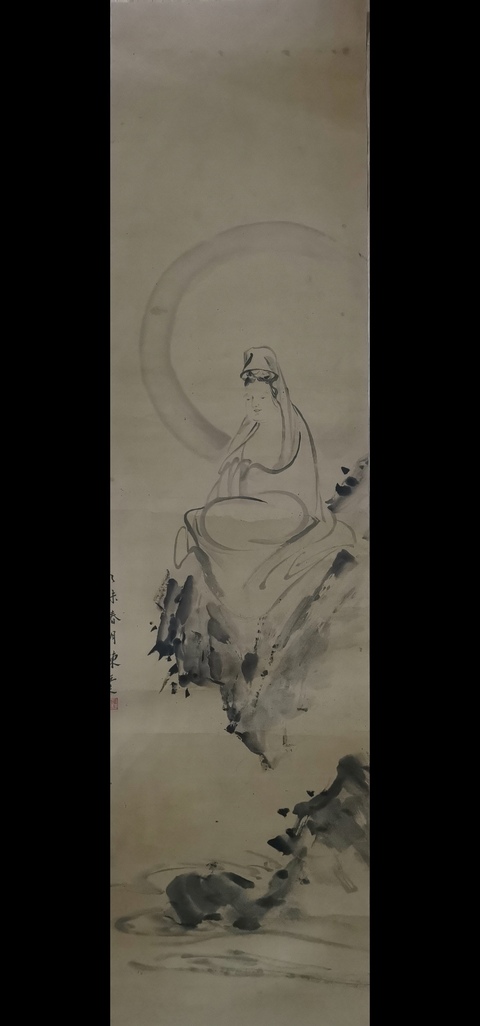 古玩字畫中國近代四大家之一著名篆刻大師陳巨來寫意觀音像拍賣，當前價格20000元