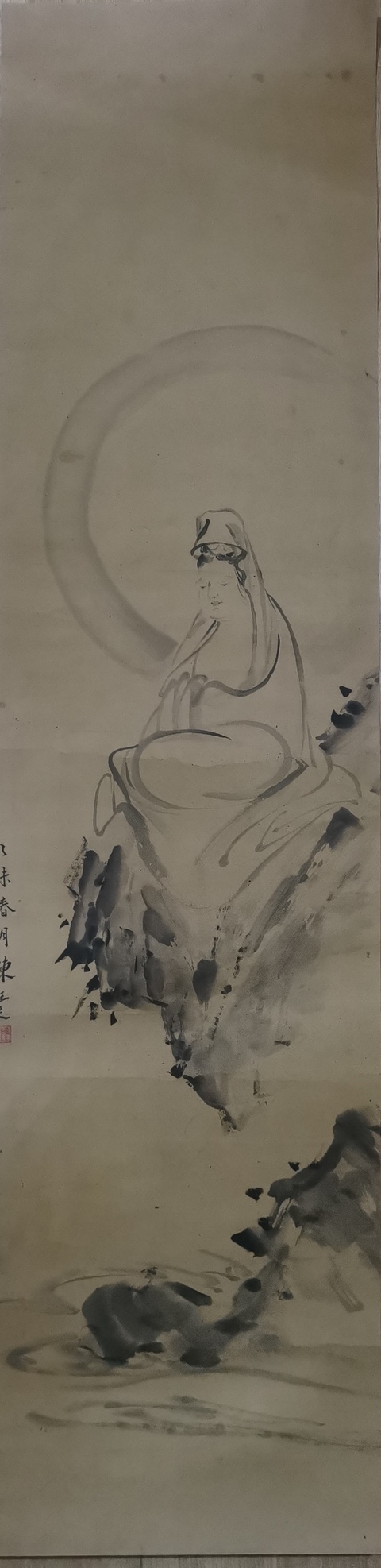 古玩字畫中國近代四大家之一著名篆刻大師陳巨來寫意觀音像拍賣，當前價格20000元