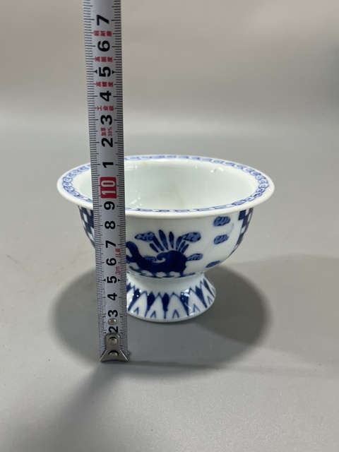 古玩陶瓷青花花卉紋高足貢碗拍賣，當(dāng)前價(jià)格1300元