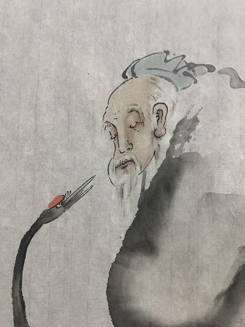 古玩字畫人物畫家王銘 二仙論道圖拍賣,當前價格388元