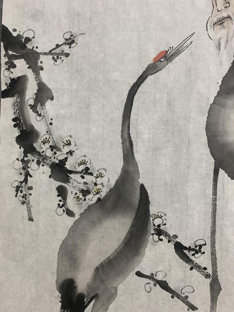 古玩字畫人物畫家王銘 二仙論道圖拍賣,當前價格388元