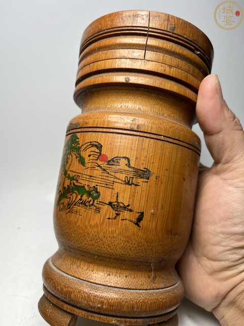 古玩雜項竹雕風景紋茶葉罐拍賣,當前價格299元