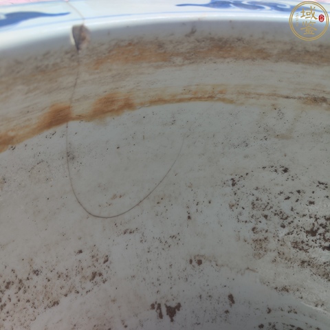 古玩陶瓷青花趕珠龍紋畫缸拍賣，當前價格3500元
