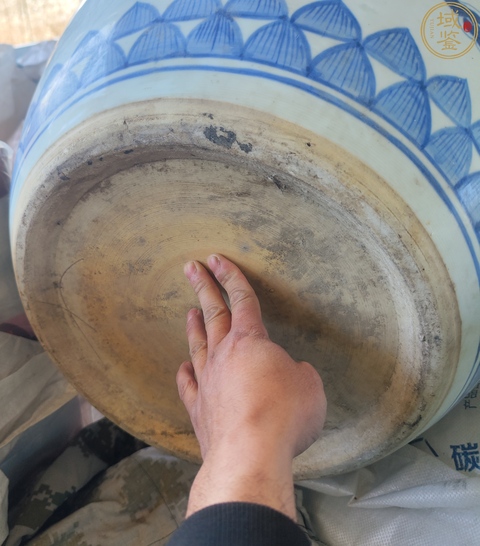 古玩陶瓷青花趕珠龍紋畫缸拍賣，當前價格3500元