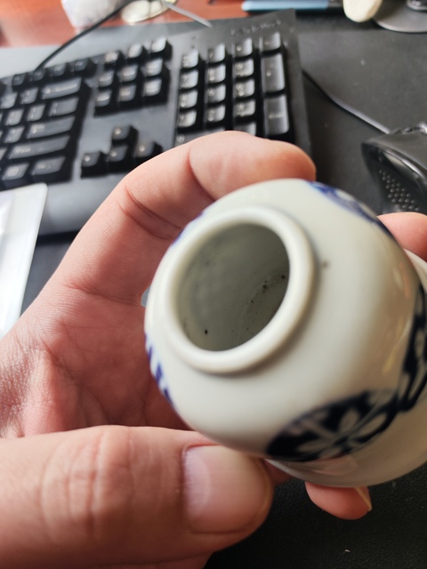 古玩陶瓷皮球花青花水盂拍賣,當前價格2600元