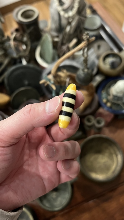 古玩玉器清代七線天珠拍賣，當前價格999元