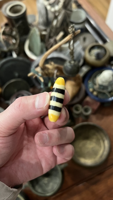 古玩玉器清代七線天珠拍賣，當前價格999元