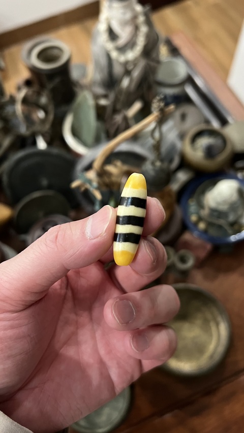 古玩玉器清代七線天珠拍賣，當前價格999元