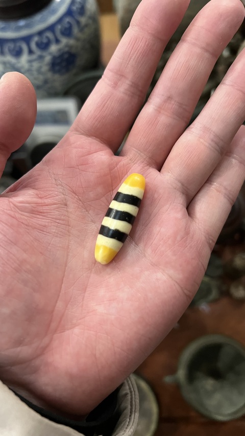 古玩玉器清代七線天珠拍賣，當前價格999元