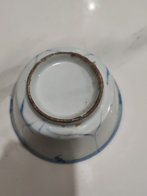古玩陶瓷青花花卉紋茶碗拍賣，當前價格139元