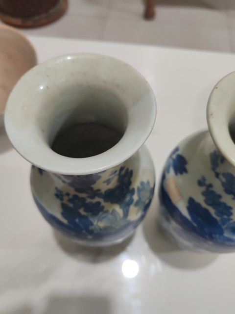 古玩陶瓷青花荷蓮紋撇口瓶拍賣，當前價格2000元