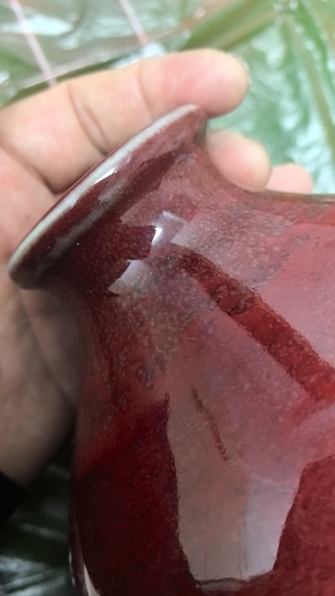 古玩陶瓷紅釉瓶拍賣,當前價格688元