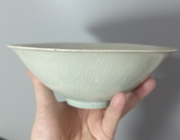 古玩陶瓷精美南宋青白釉刻花斗笠碗拍賣，當前價格999元