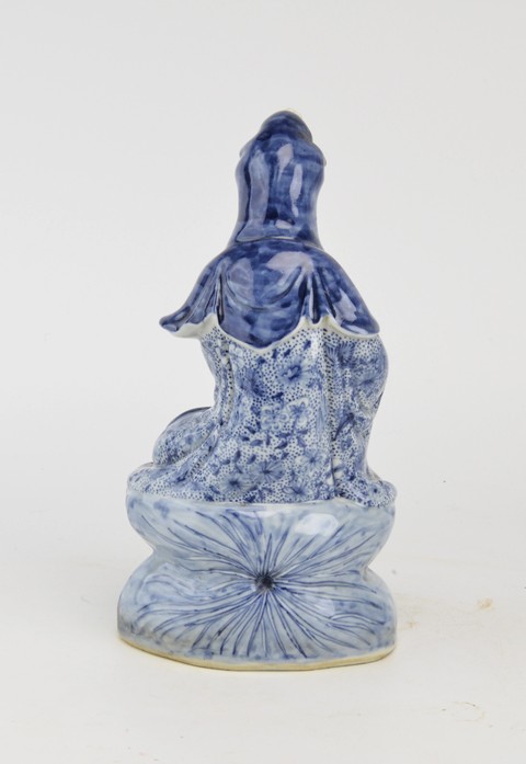 古玩陶瓷青花花卉紋觀音瓷像（附有催凱老師的保真卡）拍賣，當前價格80000元