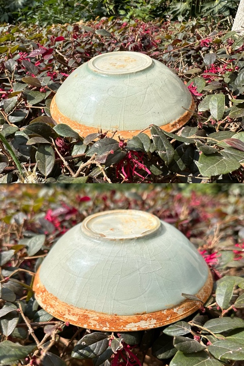 古玩陶瓷湖田窯影青釉蓖劃萱草紋面包碗(一對)拍賣,當前價格7500元