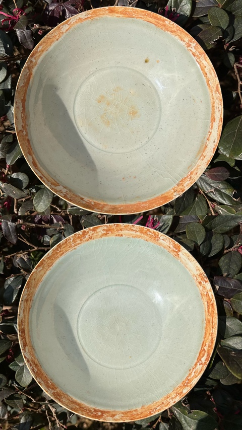 古玩陶瓷湖田窯影青釉蓖劃萱草紋面包碗(一對)拍賣,當前價格7500元