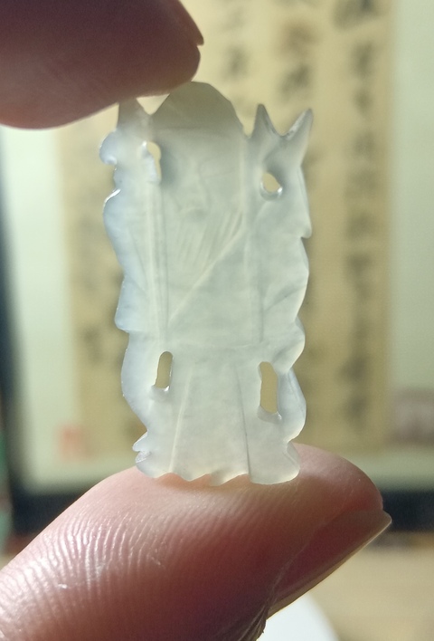 古玩玉器清代和田玉雕“壽星”帽花拍賣,當前價格288元